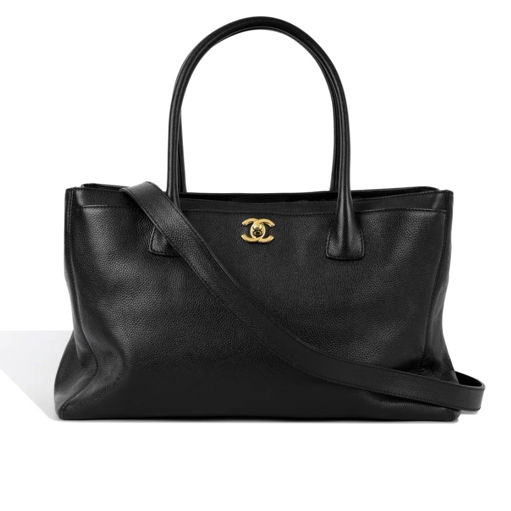 Thumbnails-Emlina-1-4 Chanel Executive Cerf Tote Gold Tone In Black Leather 36Cm - Image 1
