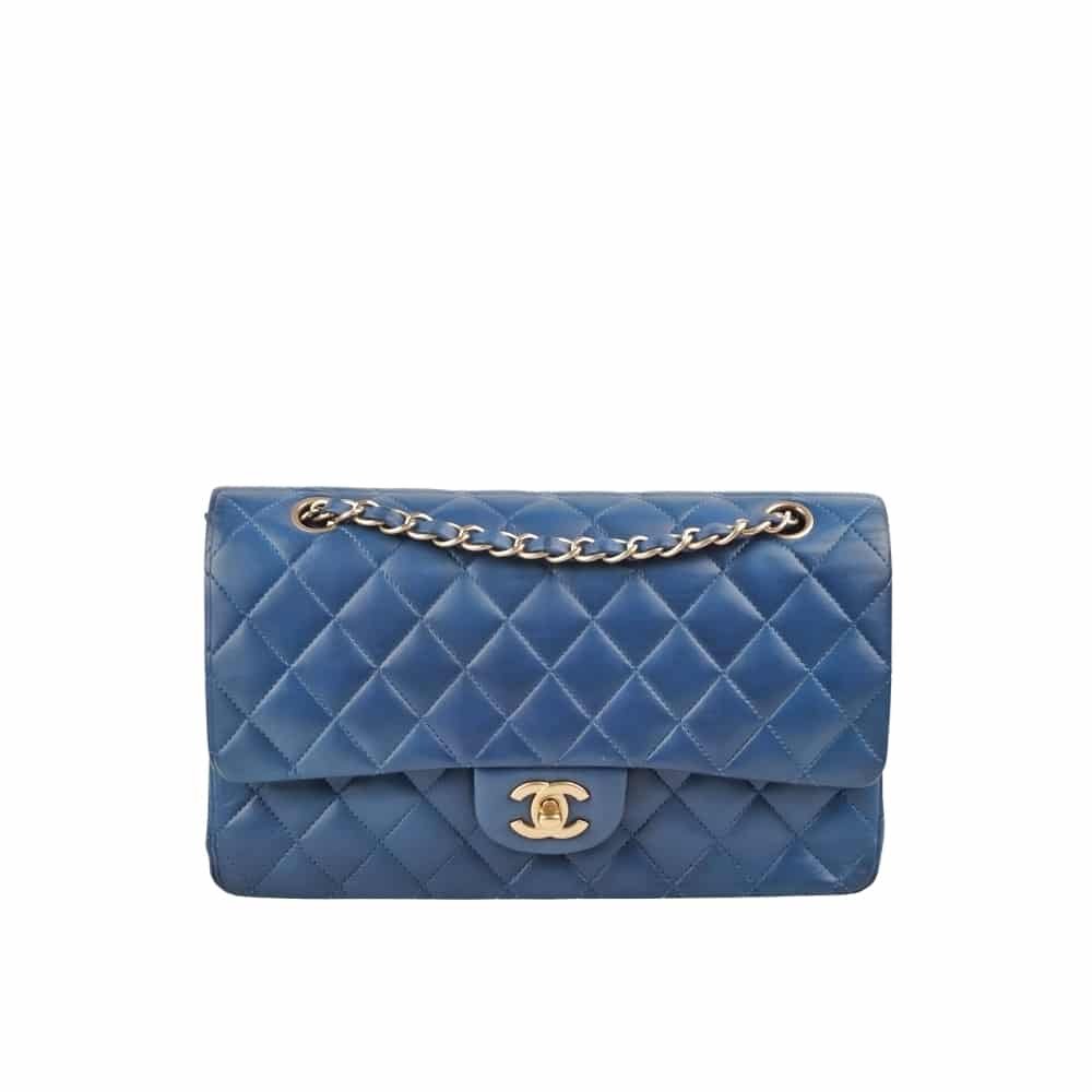 Thumbnails Chanel Classic Medium Flap Navy Blue 25cm - Image 1