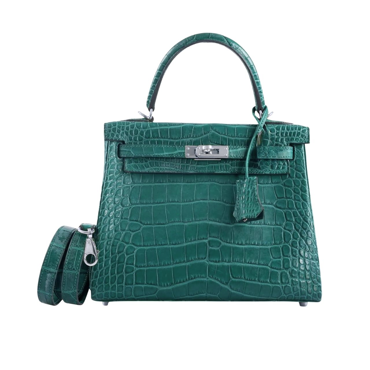 Untitled-1280-x-1280-px-1-1 Hermès Kelly 25 Alligator Vert Emerald 25Cm - Image 1