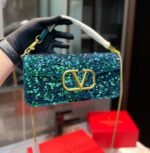 Valentino Small Loco Shoulder Bag With Embroidery in Antique Green 20cm 2W2B0K53BYYNB6 - Image 2