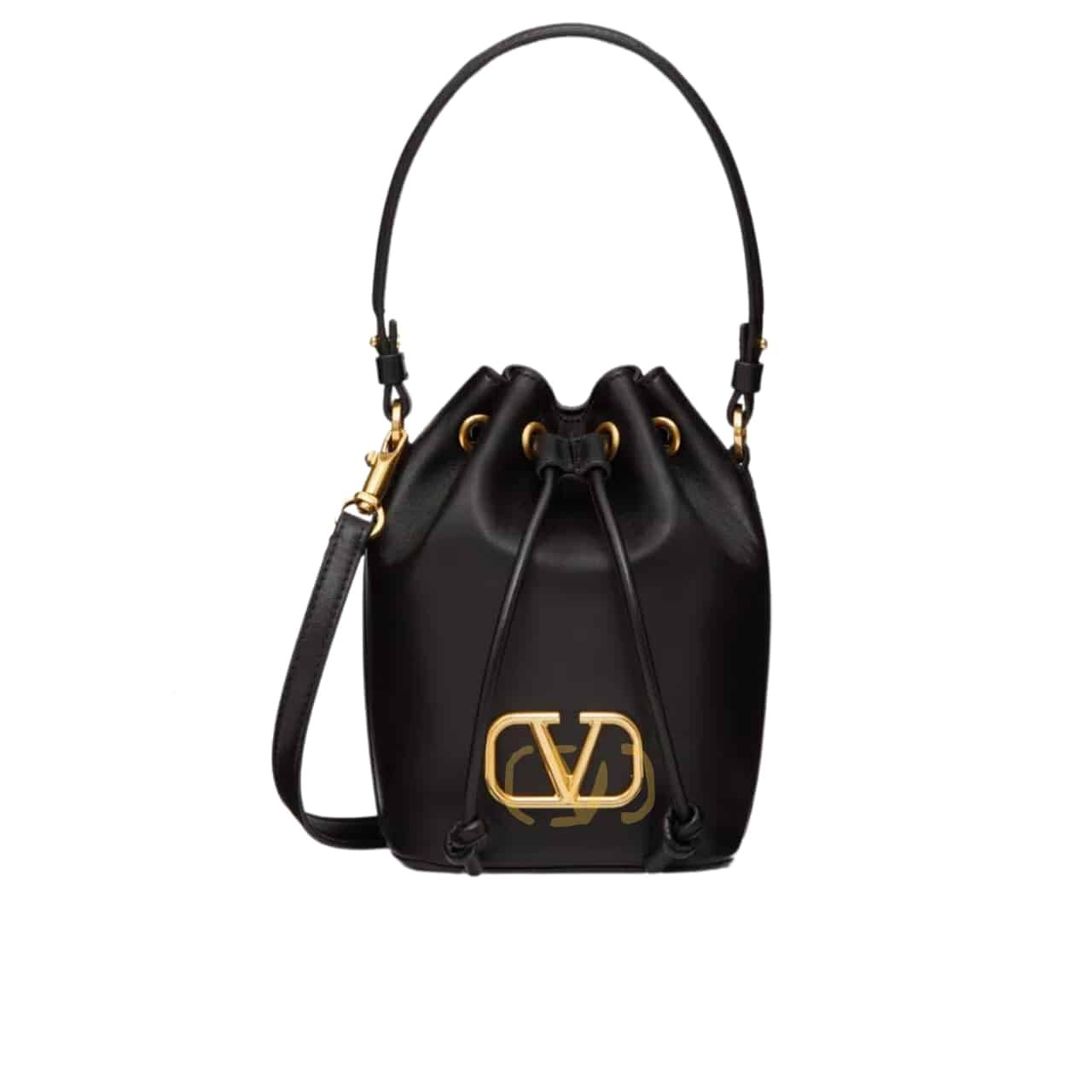 VLBL-2 Valentino Mini Vlogo Signature Bucket Bag In Nappa Leather Black 22Cm 5W2P0Z44Vnl 0No - Image 1
