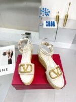 Valentino Garavani Vlogo Espadrille Platform Sandals White - Image 2