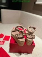 VALENTINO ROCKSTUD FLATFORM SANDAL IN BEIGE 2W2S0GI3BAEP45 - Image 5