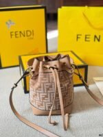 Fendi Mon Tresor Canvas Bag With Ff Embroidery 23cm - Image 4