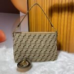 Fendi Olock Zip Dove Browntapestry Fabric Bag 8Br805Alfvf1Iqu - Image 4