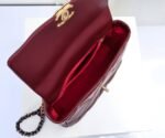 Chanel 19 Flap Bag Shiny Crumpled Leather Burgundy 22Cm - Image 5