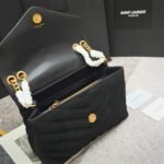 Saint Laurent Loulou Small Flap Bag Suede Black 25Cm - Image 9