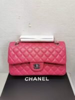 Chanel Classic Medium Flap Bag With Silver Hardware Dark Pink 25cm - Image 2