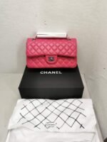 Chanel Classic Medium Flap Bag With Silver Hardware Dark Pink 25cm - Image 4