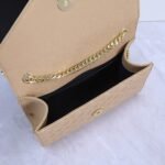 Saint Laurent Envelope Small In Quilted Grain De Poudre Embossed Leather Beige 21Cm 600195BOW912721 - Image 7