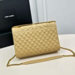 Saint Laurent Envelope Medium In Quilted Grain De Poudre Embossed Leather Bag Beige 24Cm 600185BOW912721 - Image 3