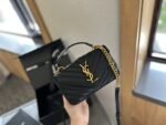 Saint Laurent College Mini Chain Bag In Shiny Crackled Leather Black 20Cm 779430Dzh071000 - Image 4