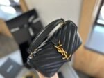 Saint Laurent College Mini Chain Bag In Shiny Crackled Leather Black 20Cm 779430Dzh071000 - Image 3
