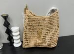 Saint Laurent Oxalis In Raffia Crochet And Leather Naturel 41Cm 773984Gaaeb9718 - Image 4