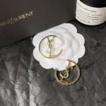 Saint Laurent Ysl Hoop Earrings With Crystal Gold - Image 6