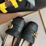 Gucci Mid Heel Pump Leather Black 408208 C9D00 1000 - Image 6