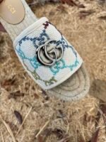 Gucci Women’s GG Multicolor Slip On Espadrille Slide Sandals 678037 UFT70 8470 - Image 4