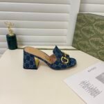 Gucci Women’s Slide Sandal With Horsebit Denim Blue - Image 5