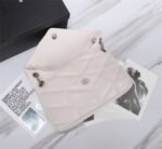 Saint Laurent Puffer Small In White Leather Silver Hardware 29cm - Image 5