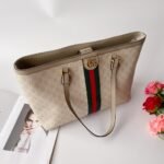 Gucci Ophidia Medium Tote Bag Beige And White 38Cm 631685 Uulag 9682 - Image 4