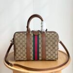 Gucci Ophidia Medium Boston Bag Beige And Brown GG Canvas 30Cm ‎857595 FAFUF 9870 - Image 8