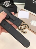 Chanel Glass Pearls Crystal Gold Black Belt 28Mm - Image 2