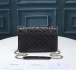 Saint Laurent Envelope Small In Quilted Grain De Poudre Embossed Leather Black Silver 21cm 600195BOW921000 - Image 3