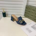 Gucci Women’s Slide Sandal With Horsebit Denim Blue - Image 7