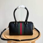 Gucci Borsetto Medium Boston Bag Black Leather 28cm 866732 AAGIQ 1053 - Image 6