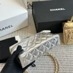 Chanel Vanity Case With Chain Metallic Silver 20Cm - Image 3
