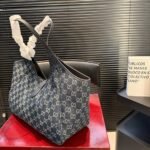 Gucci Mercato Medium Tote Bag GG Canvas Denim Blue 35cm - Image 4