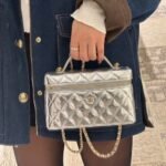 Chanel Vanity Case With Chain Metallic Silver 20Cm - Image 7