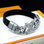 Louis Vuitton Dimension Bracelet Silver Black M8828d - Image 4