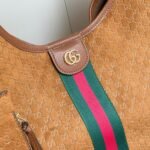 Gucci Giglio Large Tote Bag Gg Suede Brown 60Cm 853971 Caab8 2147 - Image 5