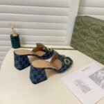 Gucci Women’s Slide Sandal With Horsebit Denim Blue - Image 8