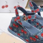 Louis Vuitton X Takashi Maya Platform Sandal Monogram Cherry Denim 1Ahnyd - Image 6