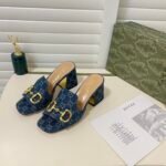 Gucci Women’s Slide Sandal With Horsebit Denim Blue - Image 9
