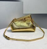 Fendi First Small Laminate Leather Bag Gold 24cm 8BP129AISPF0RXU - Image 4