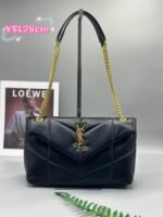 Saint Laurent Loulou Puffer Small Shoulder Bag In Black 28Cm - Image 6