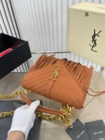 Saint Laurent Medium College Chain Bag In Suede Cinnamon 24cm 531705 0u0k7 7761 - Image 3