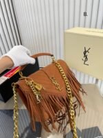 Saint Laurent Medium College Chain Bag In Suede Cinnamon 24cm 531705 0u0k7 7761 - Image 6